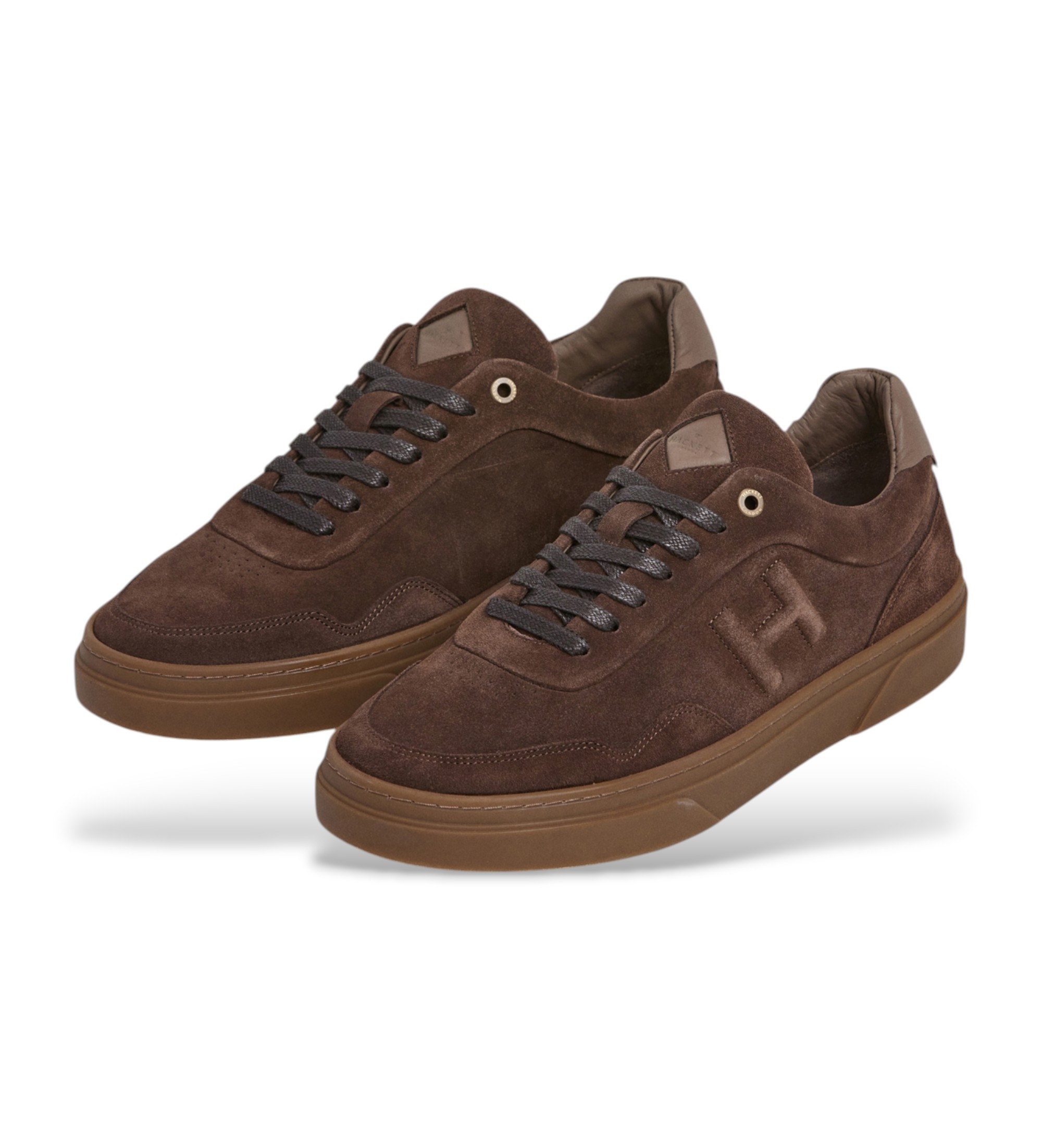 Hackett London Ténis Hackney castanhos em pele de veludo Hackett London Ténis Hackney castanhos em pele de veludo