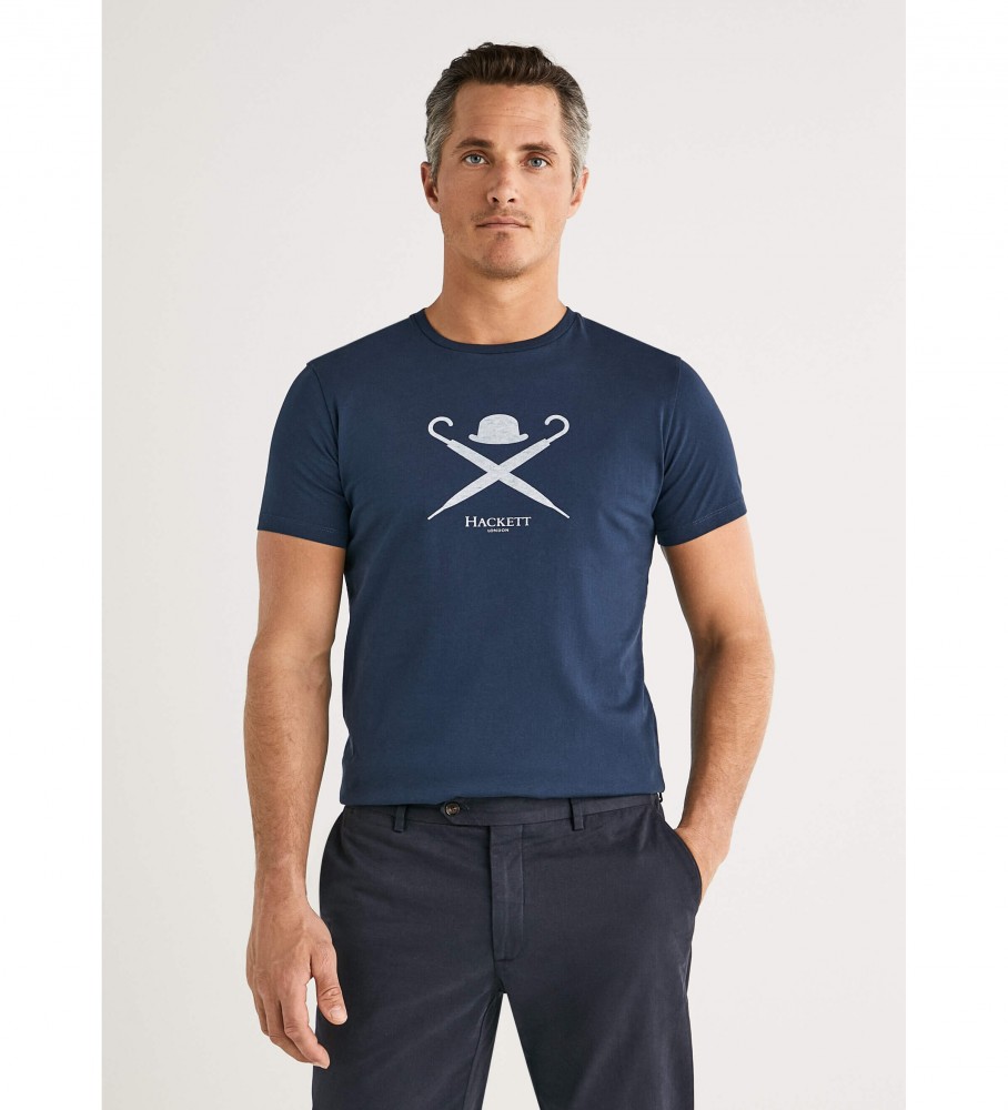 HACKETT T-shirt blu navy con logo grande