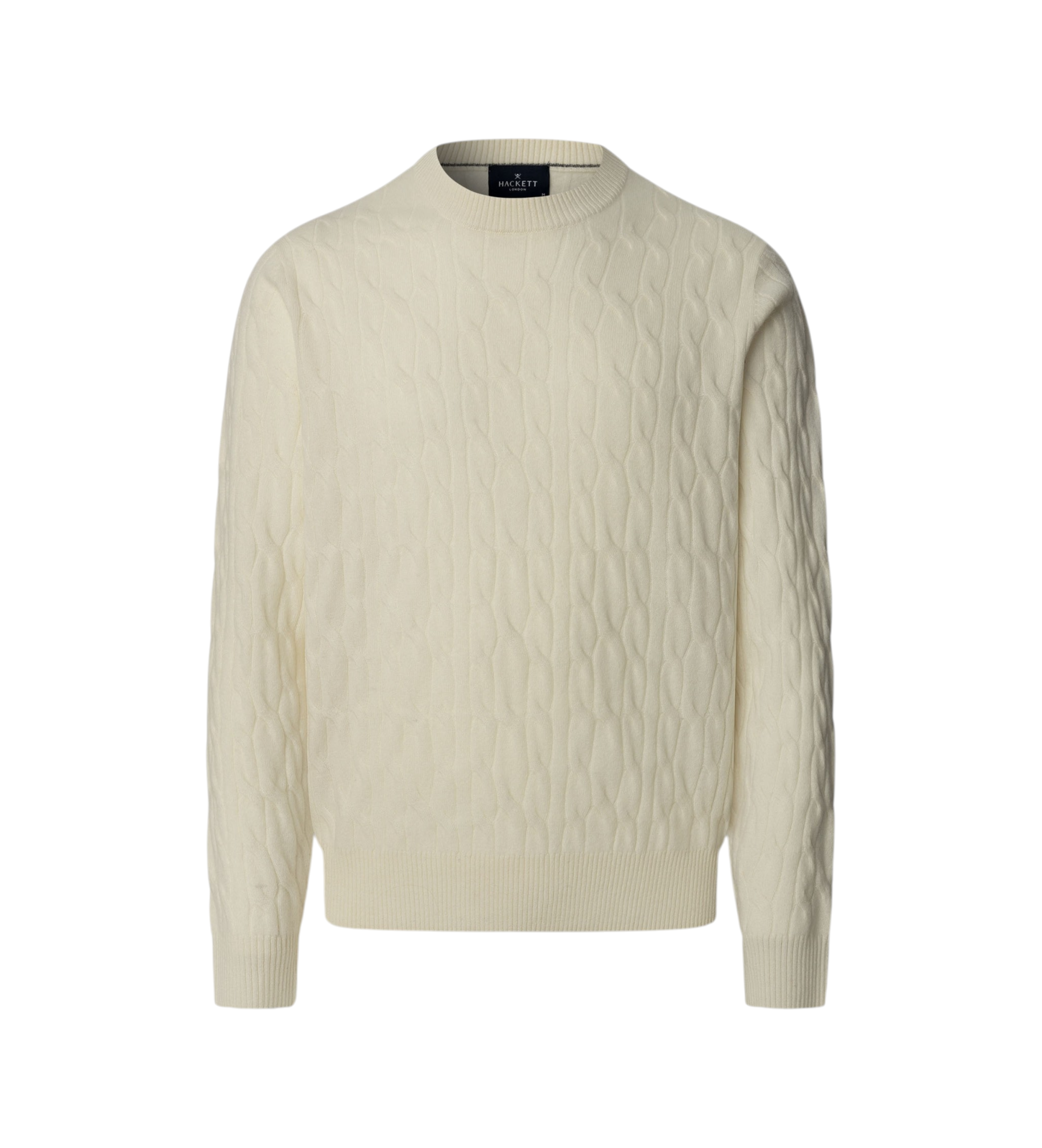 Hackett London Pulover LW Cable Crew beige Hackett London Pulover LW Cable Crew beige