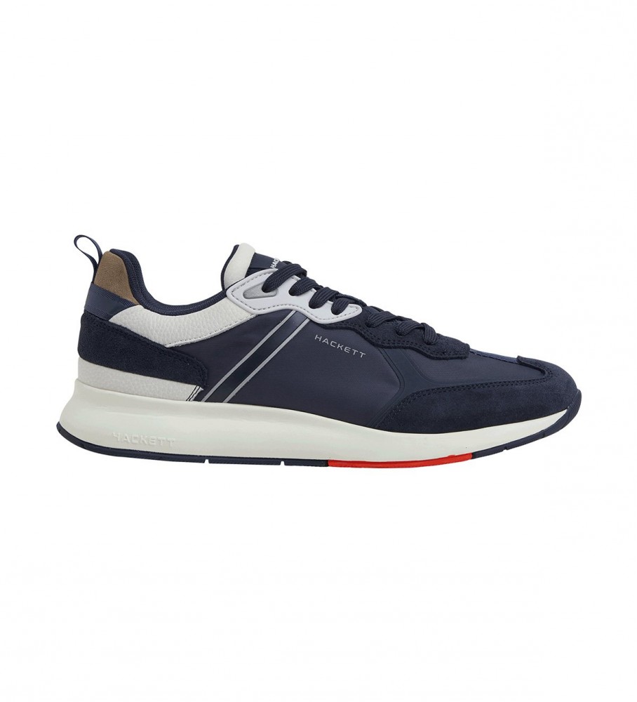 Hackett Combined Leather Sneakers Navy Green