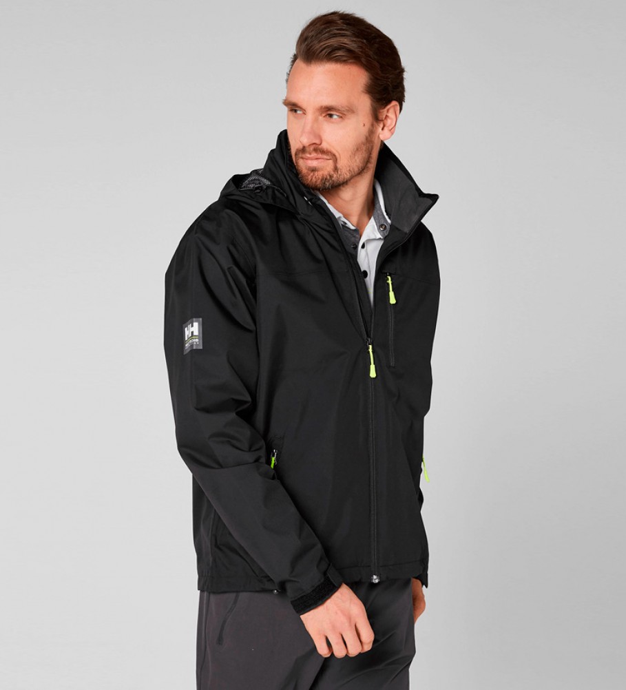 Helly Hansen Black Crew Hooded Jacket -Helly Tech® Protection-