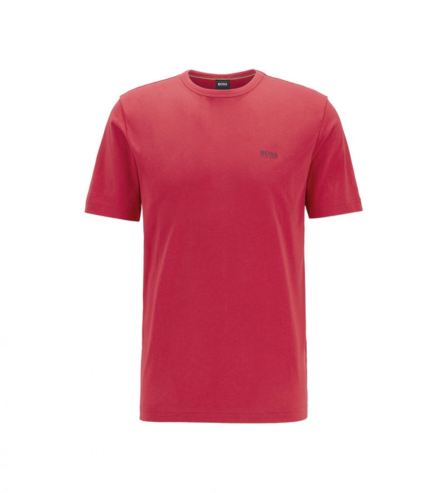BOSS Camiseta Regulat Fit Logotipo Contraste vermelho