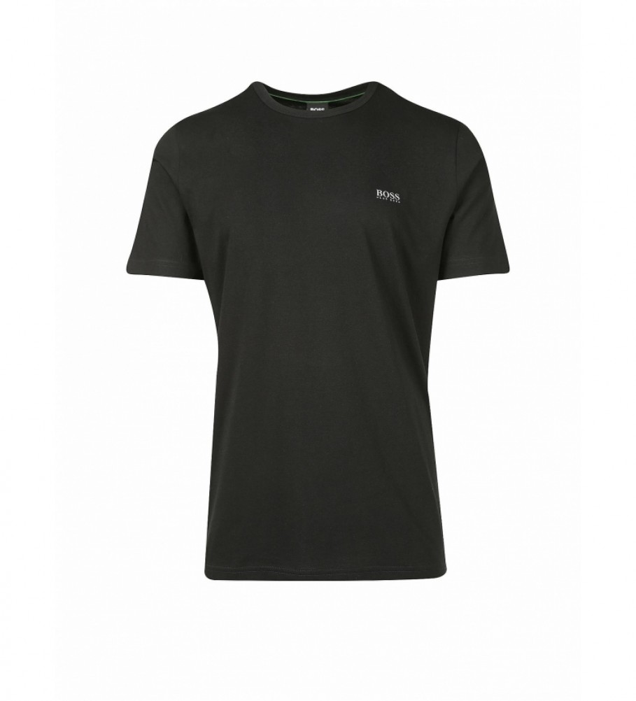 BOSS T-shirt Regulat Fit Logo contrasté vert foncé