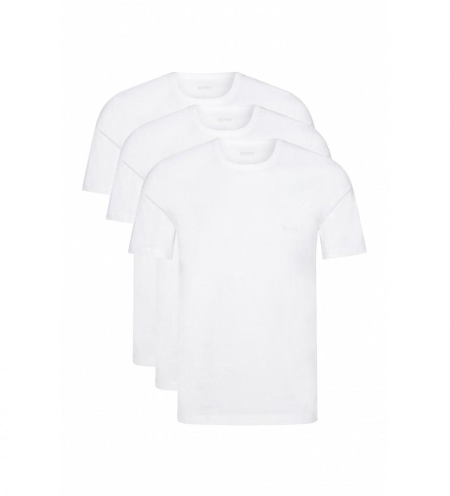 BOSS Pack de 3 Camisetas Interior de Algodón blanco