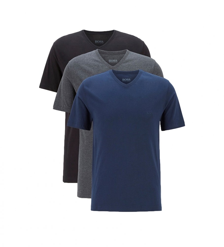 BOSS Pacote de 3 T-shirts VN CO 50416538 azul, marinho, cinzento