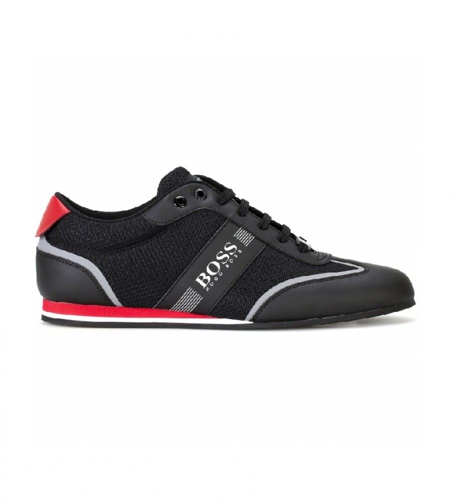 BOSS Low Top Sneakers in mesh and rubber fabric black charcoal