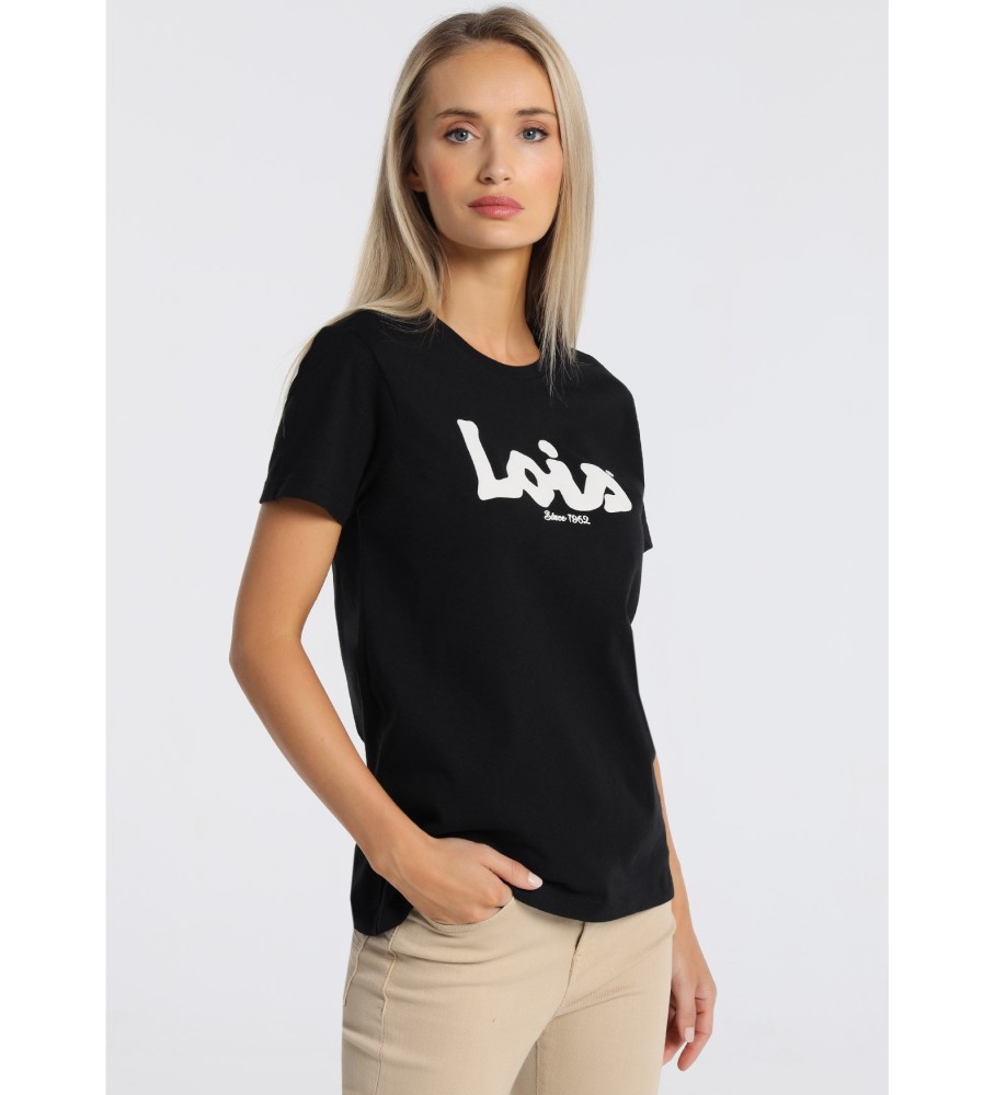 Lois Short sleeve puff print t-shirt black