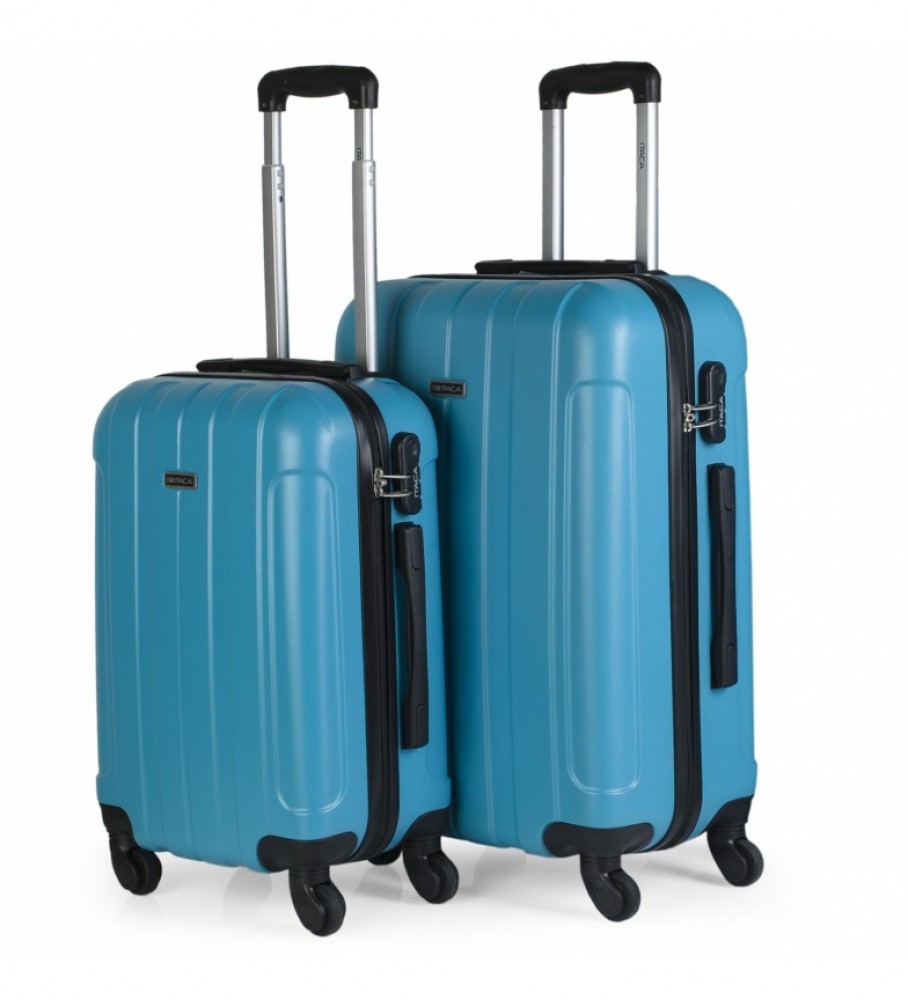 ITACA 4 Wheeled Rigid Luggage Set 771115 turquoise