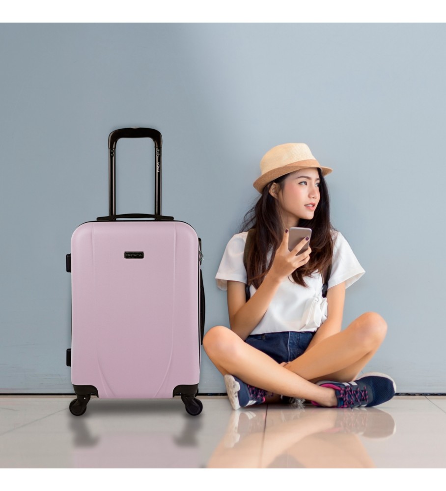 ITACA Valise de voyage rigide 71150 Rose -55x38x20cm