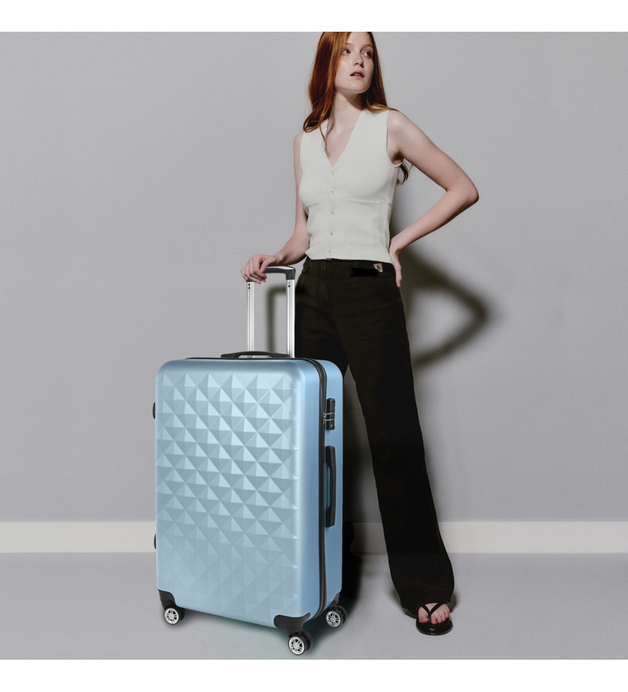 ITACA Grande valise bleu diamant