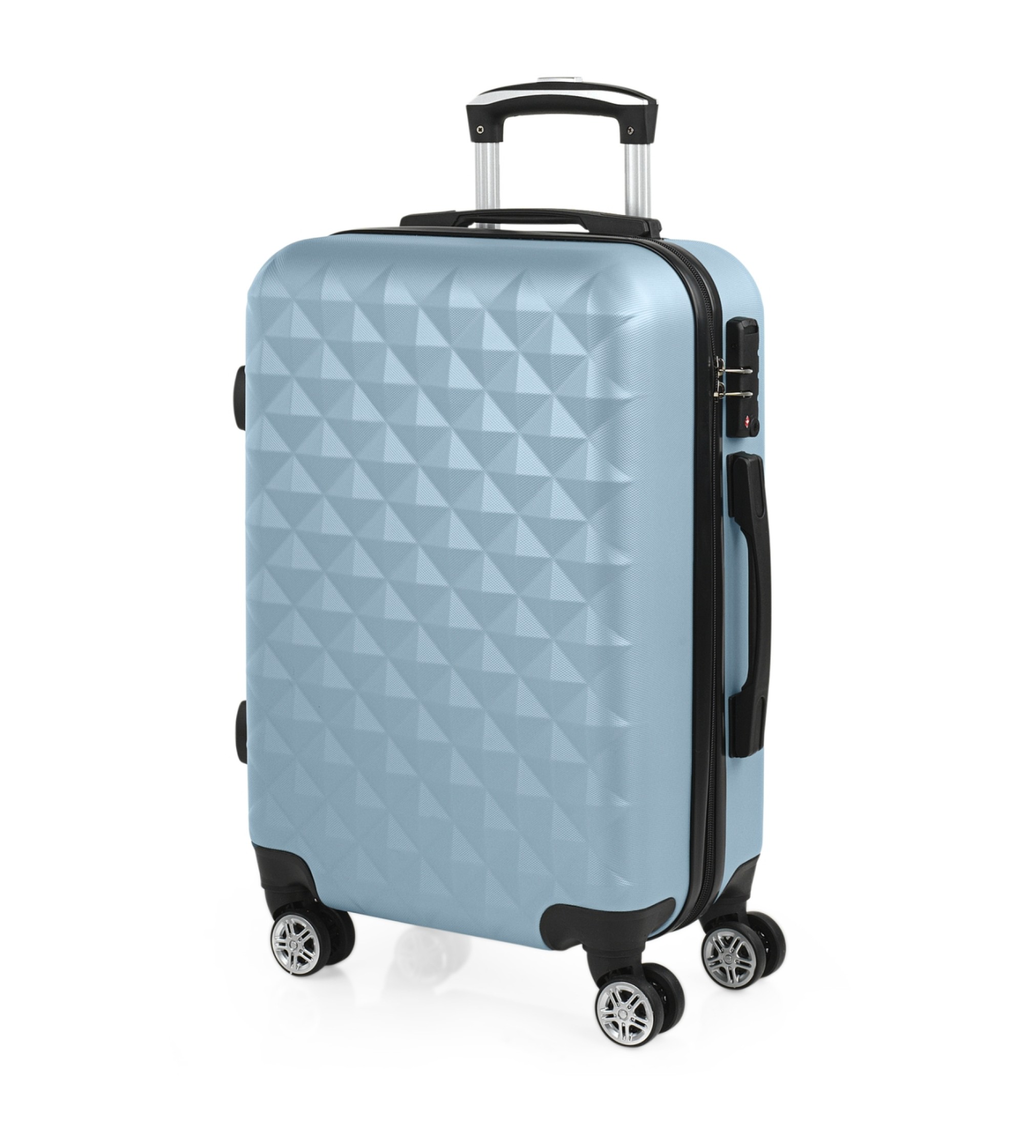 ITACA Maleta de cabina con combinacin TSA 771750 azul claro