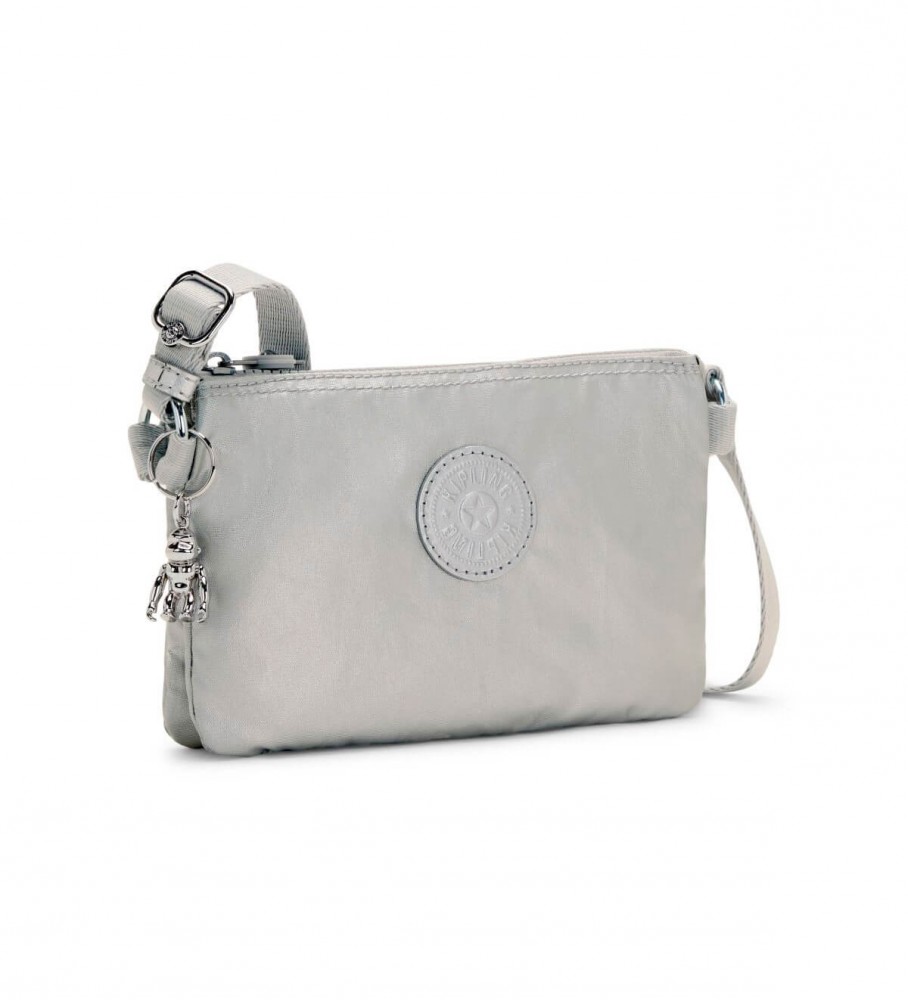 Kipling Creativity XS silver grey shoulder bag - 14x20.5x2.5cm