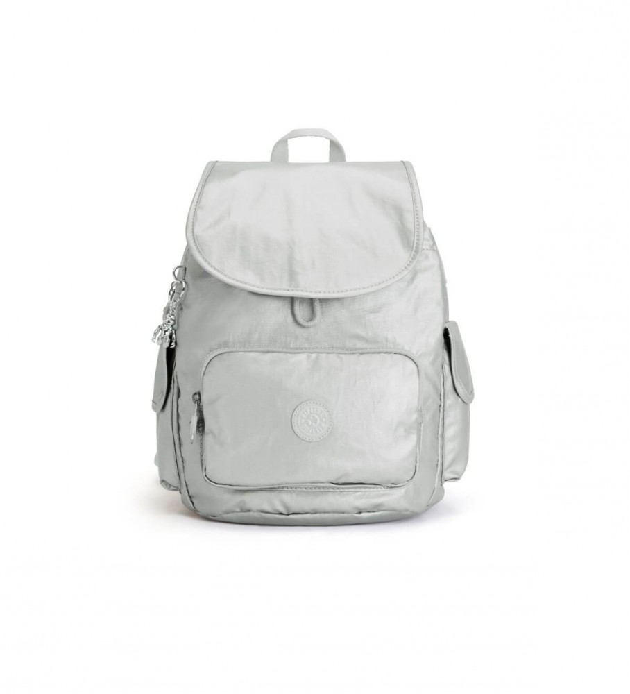 Kipling Backpack City Pack S silver gray -27x33.5x19cm