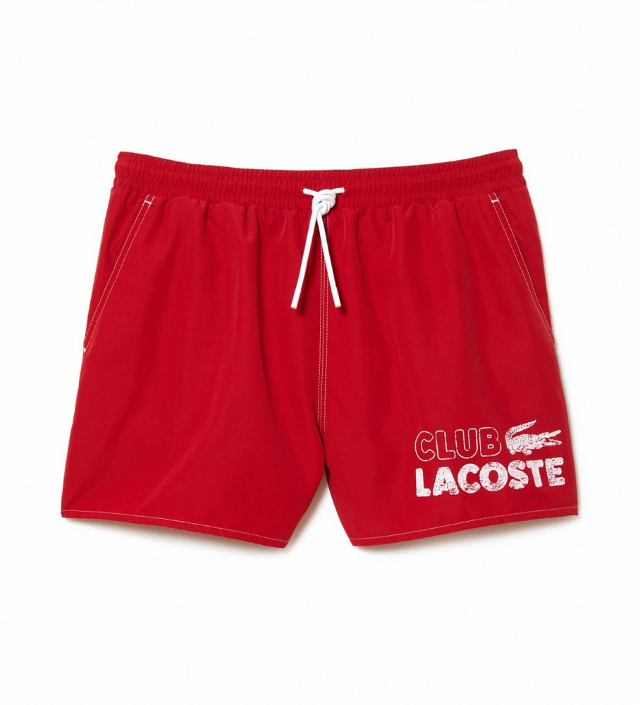 Lacoste Quick-dry swimming costume with integrated red lining - ESD ...