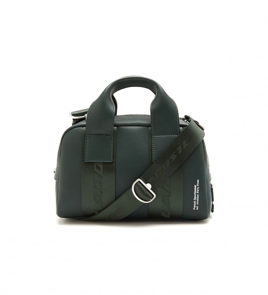 Lacoste Unisex green leather bag -27.5x18.5x18.5x13.5cm
