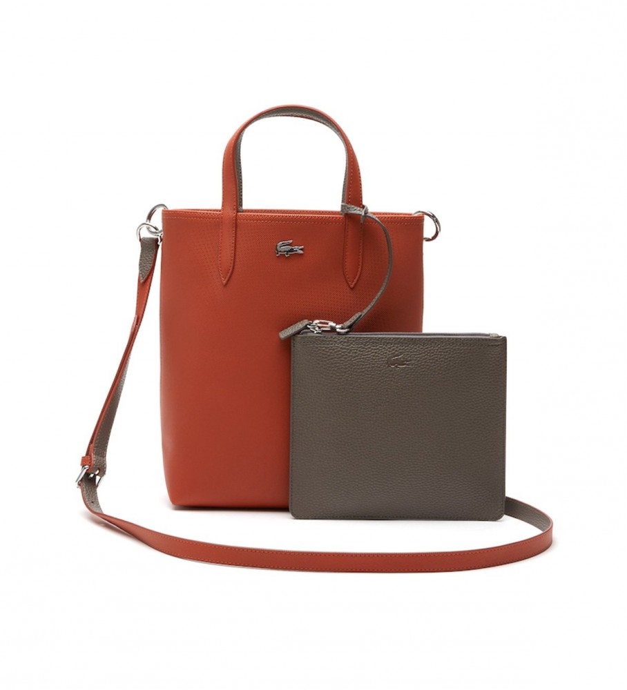 Lacoste Anna reversible tote bag red, taupe