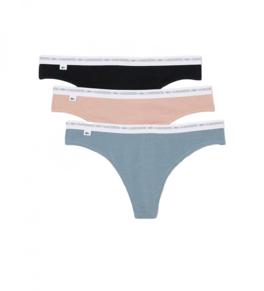 Lacoste Pack 3 Basic Thongs black, blue, pink