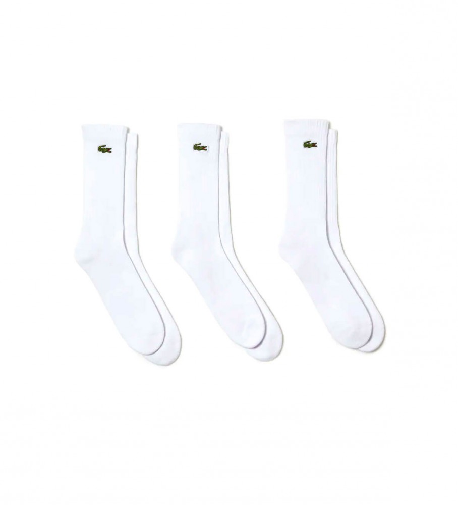 Lacoste Pack de tres pares de calcetines blanco