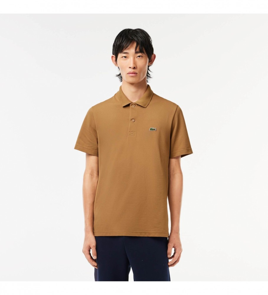 Lacoste Polo de hombre Lacoste regular fit en algodón stretch ecológico marrón