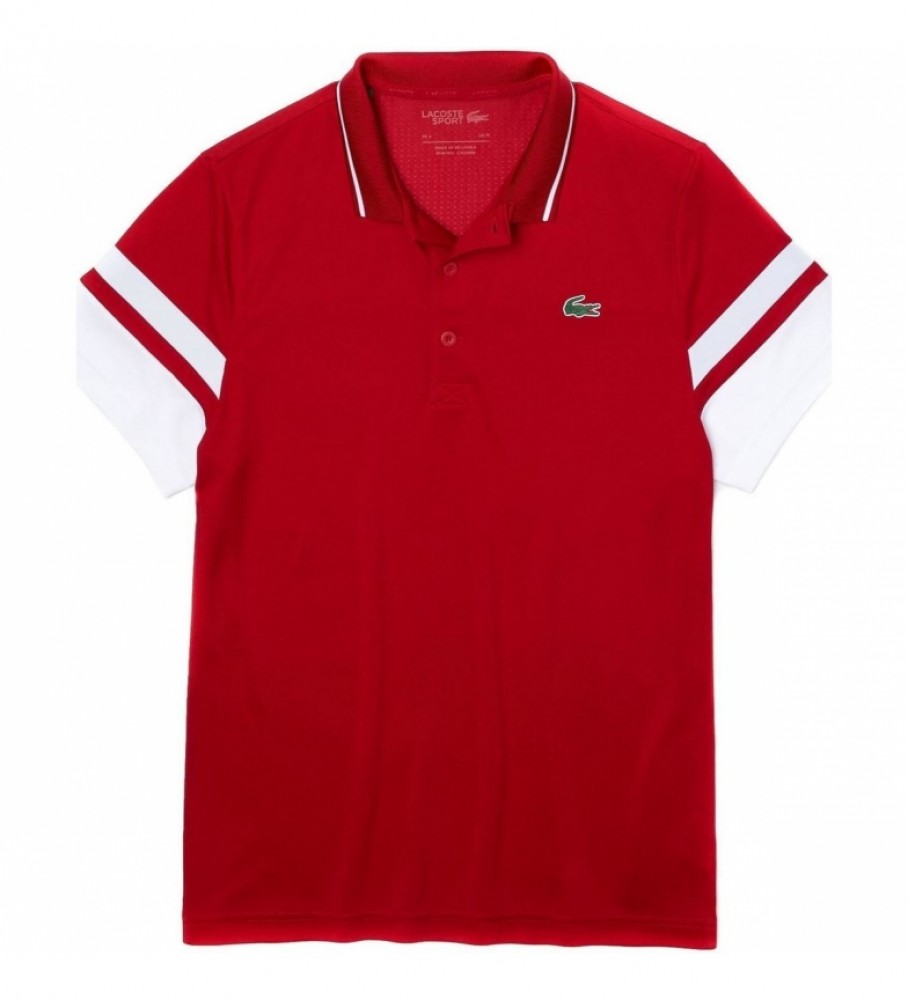 Lacoste SPORT Tennis Polo in Breathable Pique with Striped Sleeves 