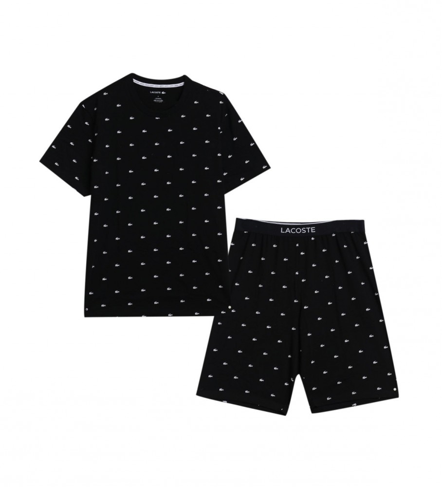 Lacoste Set de Pijama logos negro