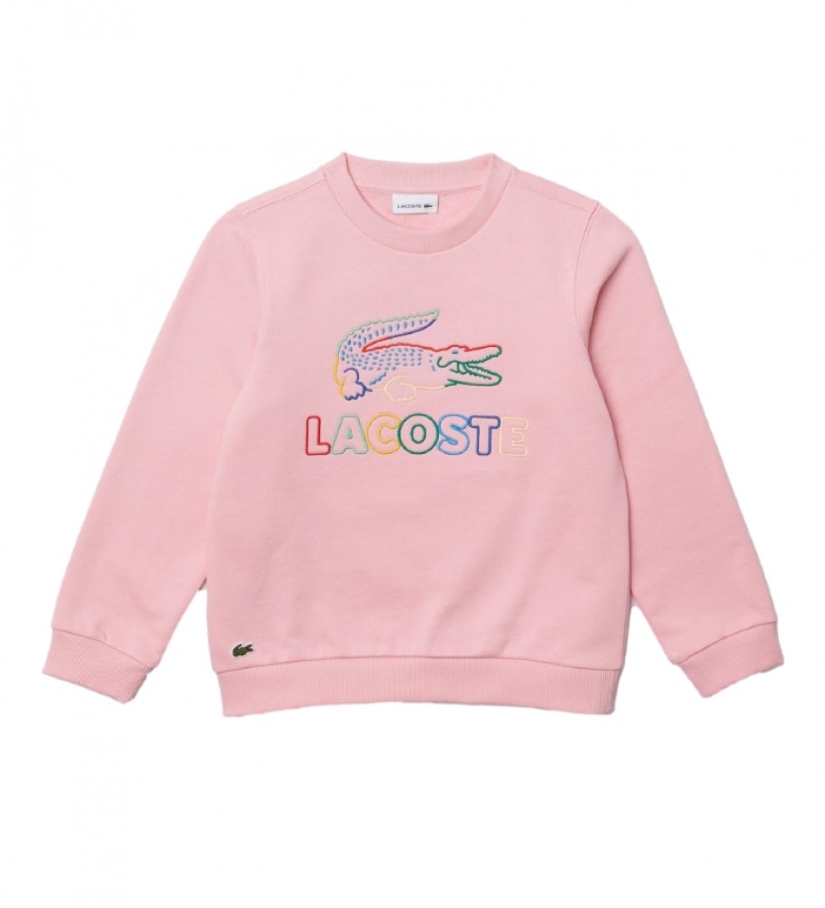 Lacoste Pink embroidered sweatshirt