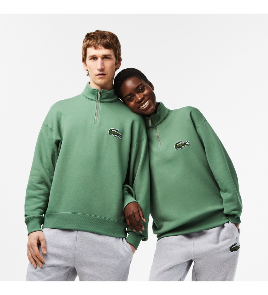 Forfærdeligt Korrekt kanal Lacoste Grøn sweatshirt med lynlås - Esdemarca butik med fodtøj, mode og  tilbehør - bedste mærker i sko og designersko