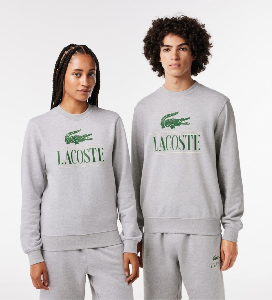 Lacoste Sweatshirt Jogger Fleece mit Logo grau - Esdemarca Geschäft für  Schuhe, Mode und Accessoires - Markenschuhe und Markenturnschuhe