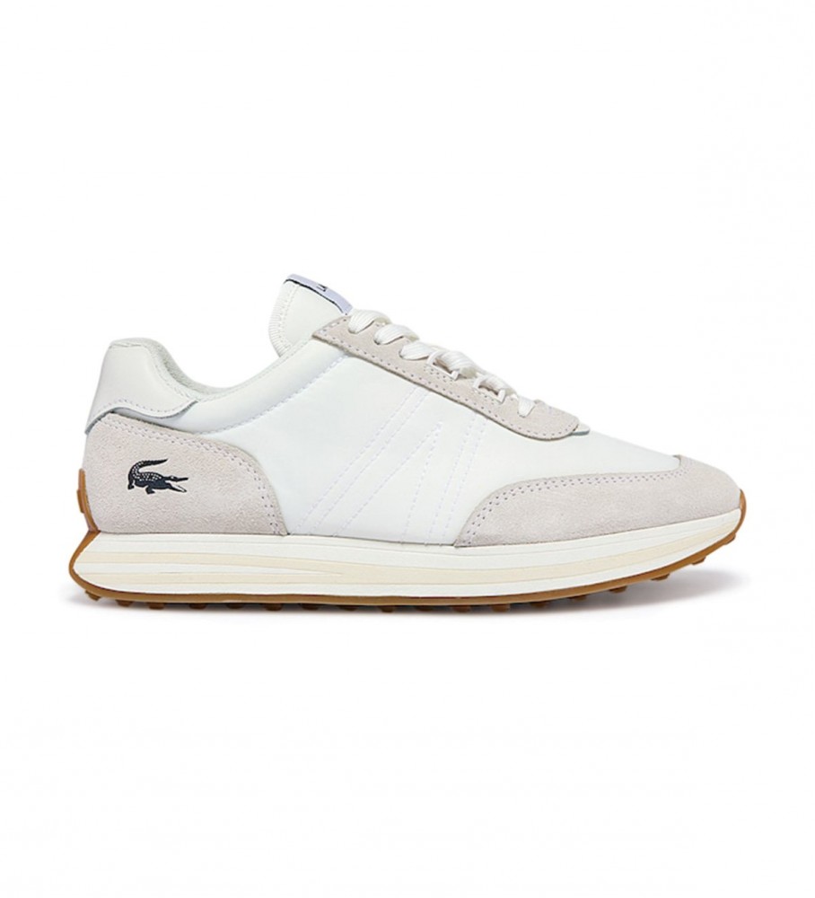 Lacoste L-Spin leather trainers in white canvas