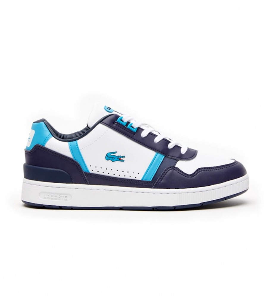 Lacoste T-Clip læder træningssko i blokfarve blå, hvid - Esdemarca butik med fodtøj, mode og tilbehør - bedste i sko og designersko