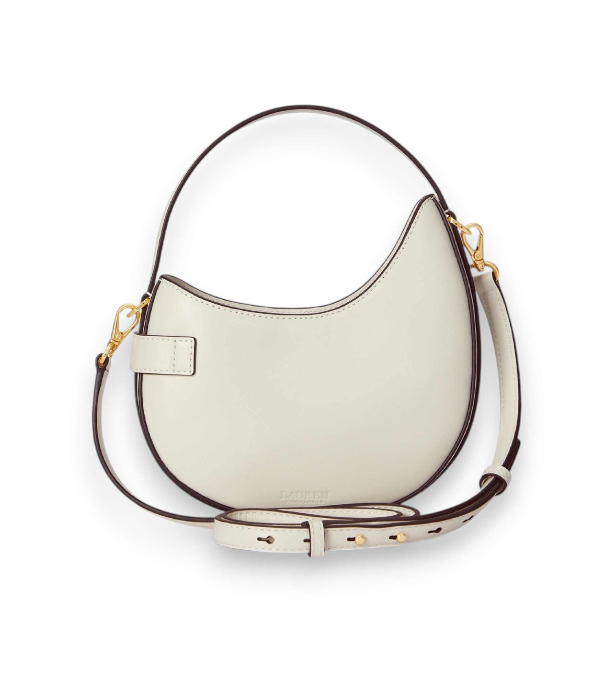 Lauren Ralph Lauren Tasha kleine crossbodytas van gebroken wit leer