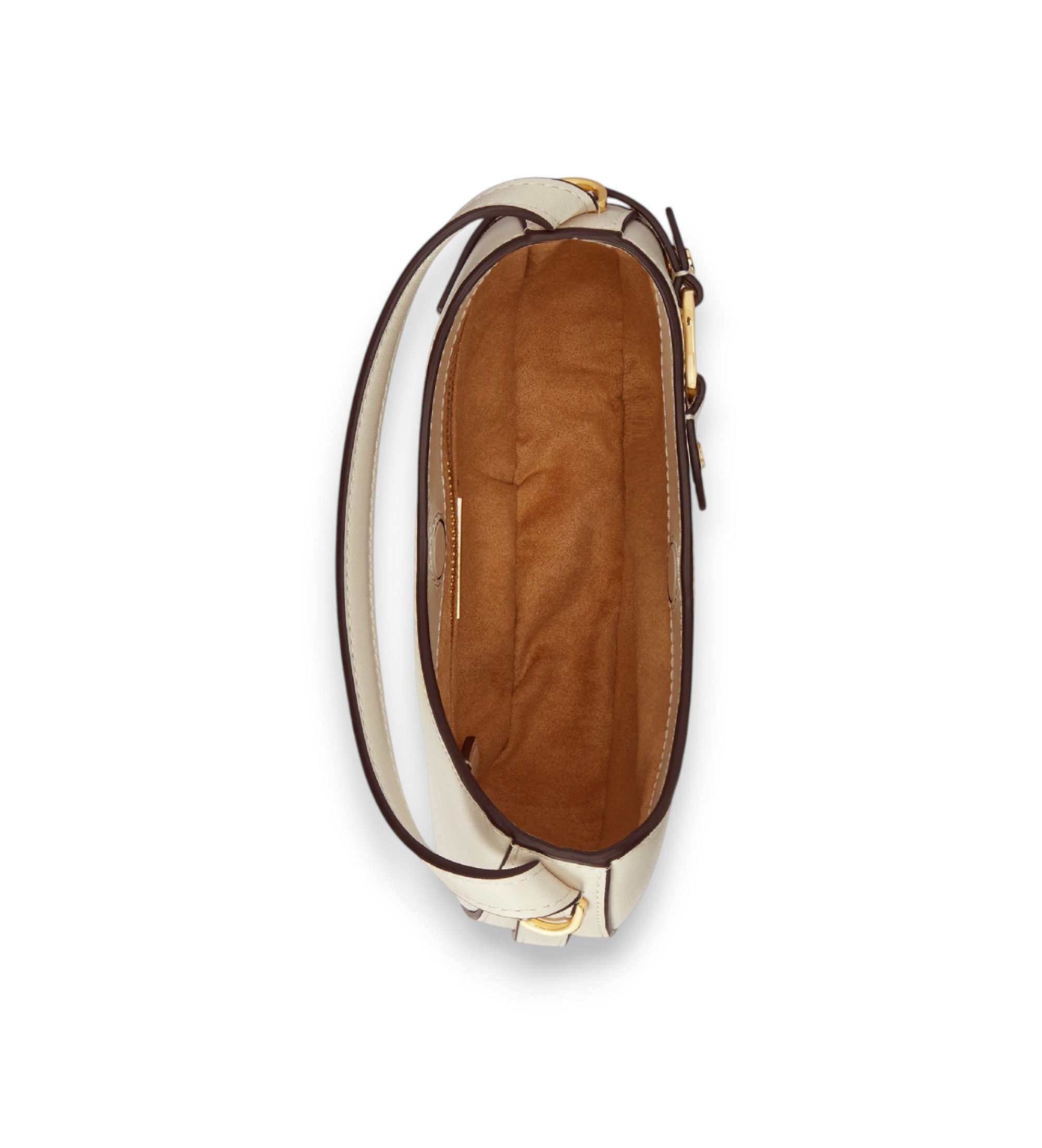 Lauren Ralph Lauren Tasha kleine crossbodytas van gebroken wit leer
