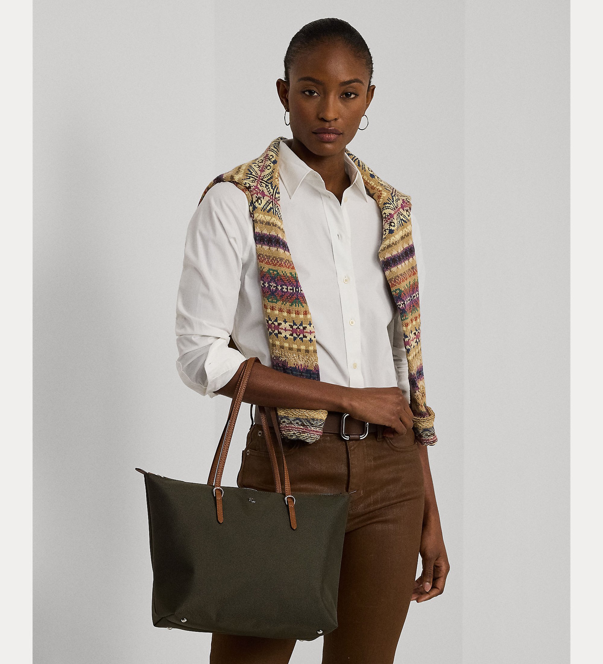 Lauren Ralph Lauren Średnia nylonowa torba na ramię Keaton zielona Lauren Ralph Lauren Średnia nylonowa torba na ramię Keaton zielona