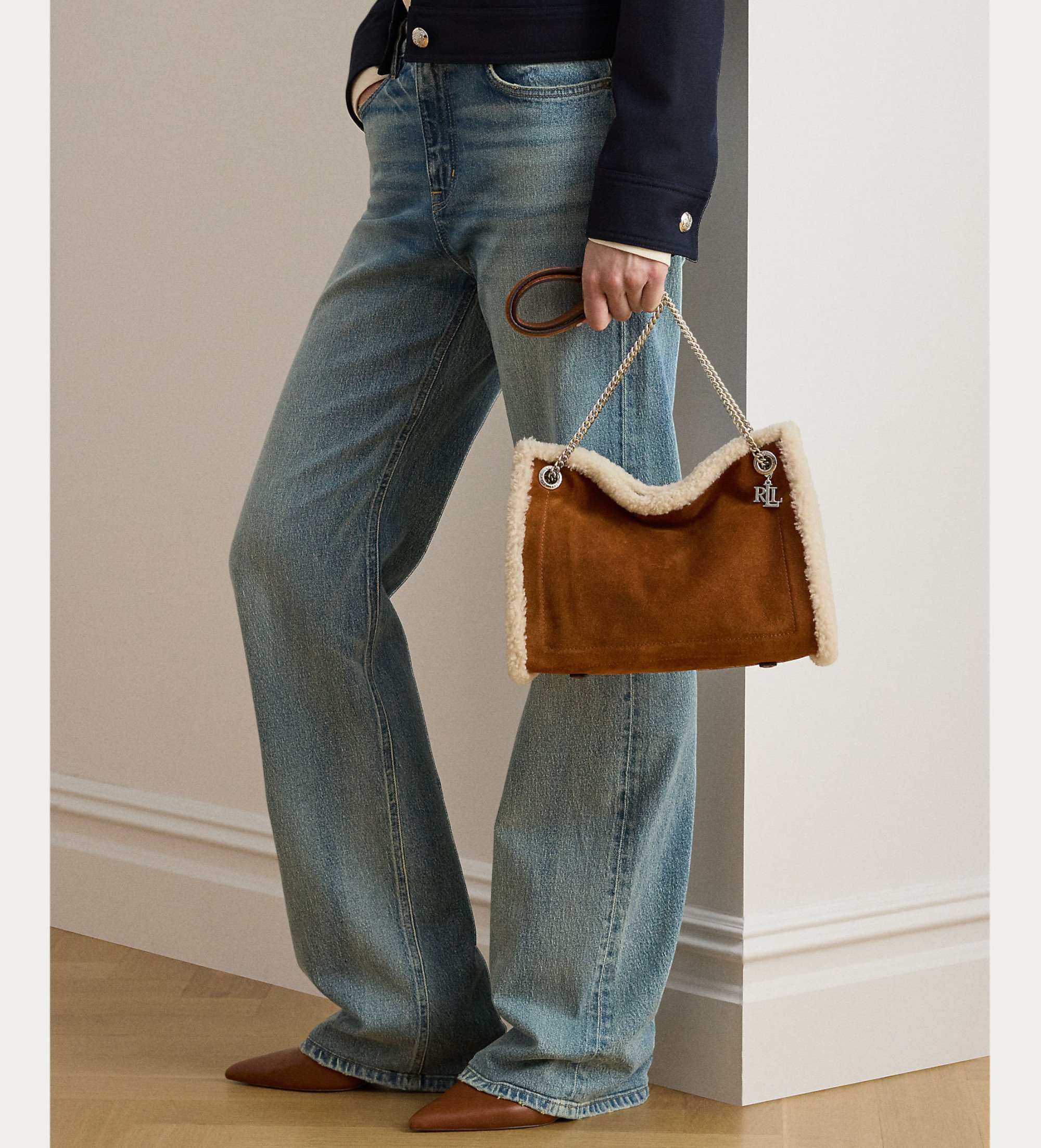 Lauren Ralph Lauren Borsa tote media Bradley con finiture marroni Lauren Ralph Lauren Borsa tote media Bradley con finiture marroni