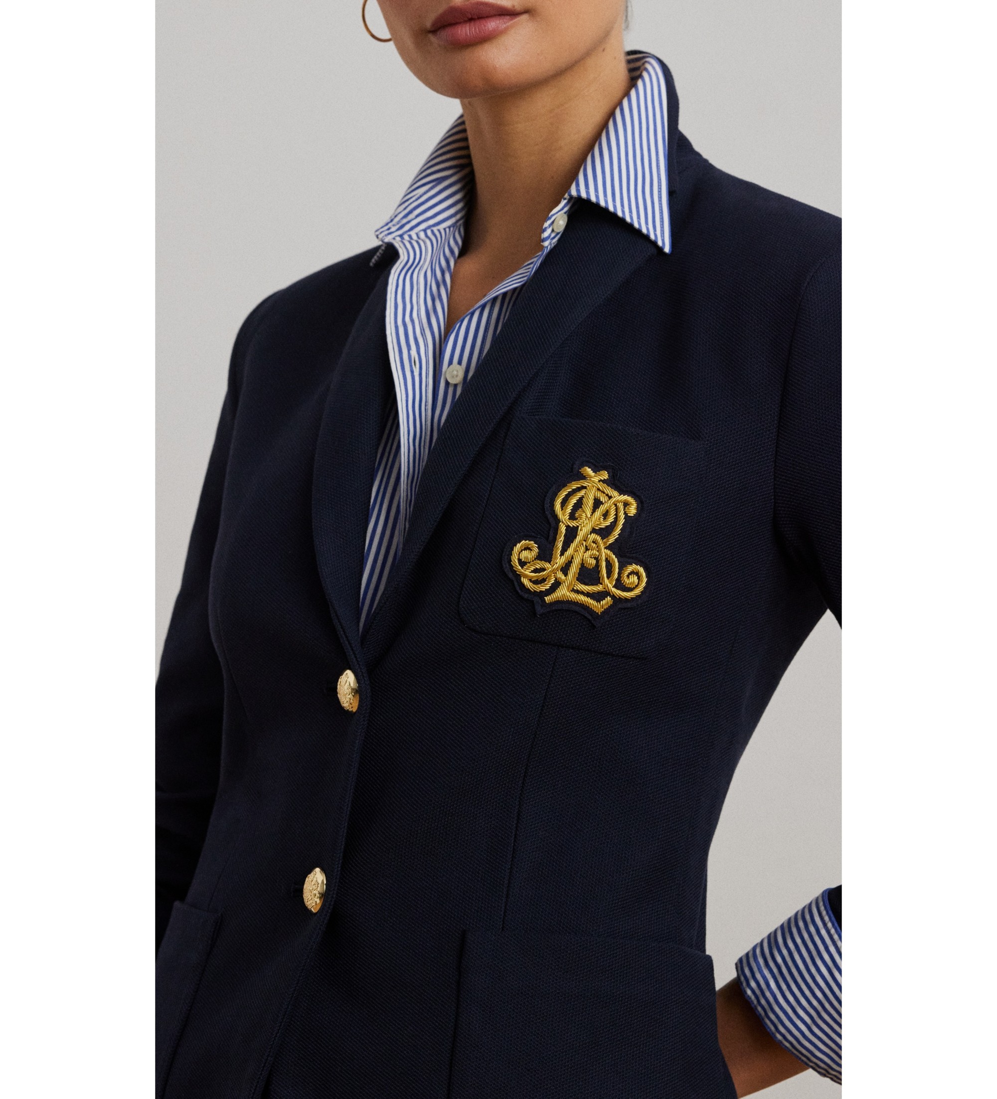 Lauren Ralph Lauren Blezer z żakardowym sznurkiem w kolorze granatowym