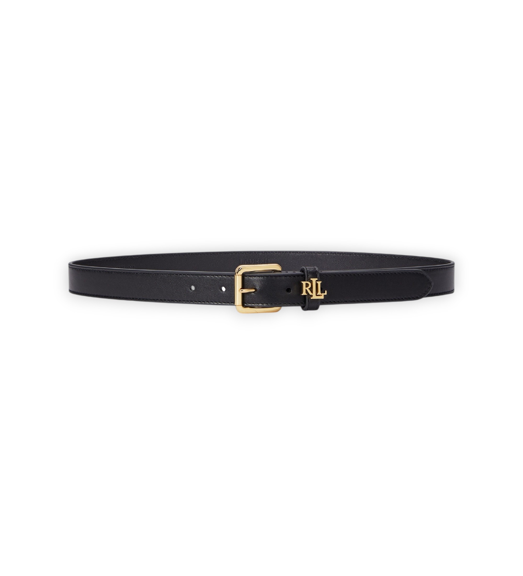 Lauren Ralph Lauren Ceinture étroite en cuir avec logo noir
