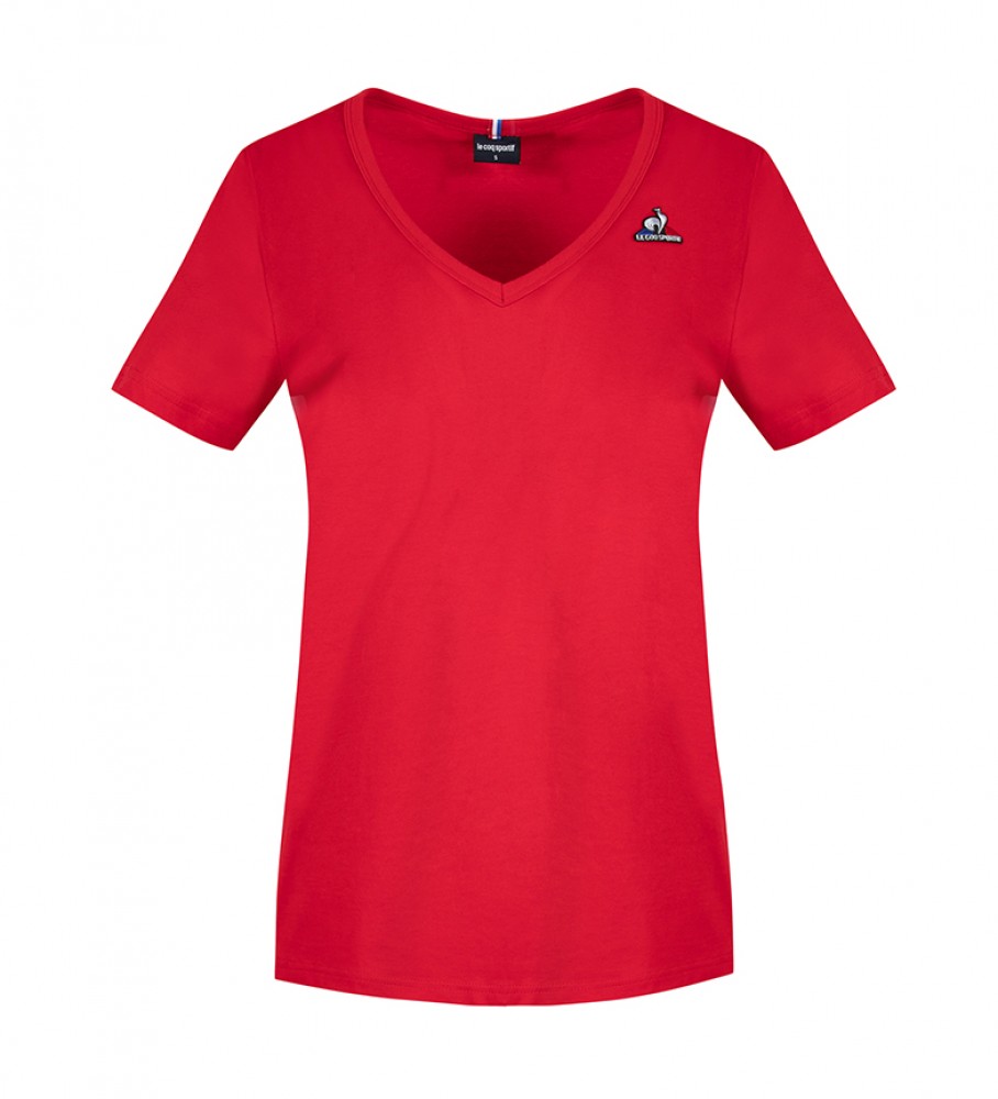 Le Coq Sportif T-shirt Essentiels SS Col V N1 vermelha
