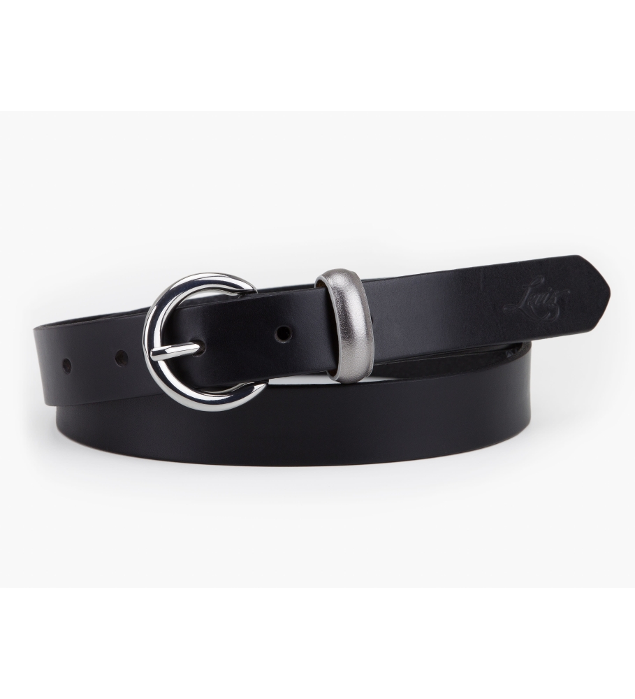 Levi's Cinturon de piel Larkspur Negro