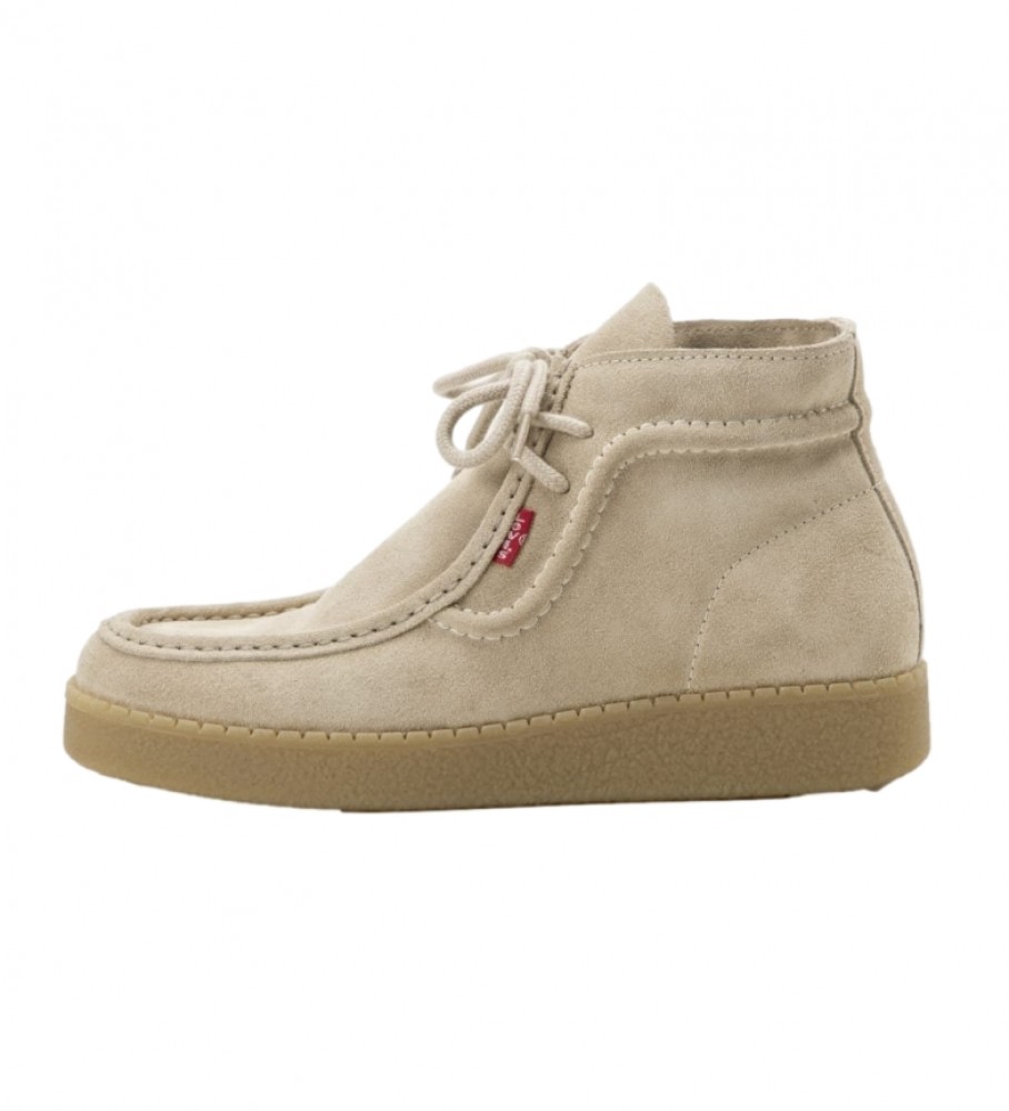 Levi's RVN RED beige leather ankle boots