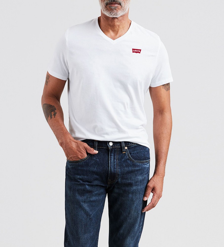 Levi's T-shirt bianca con scollo a V