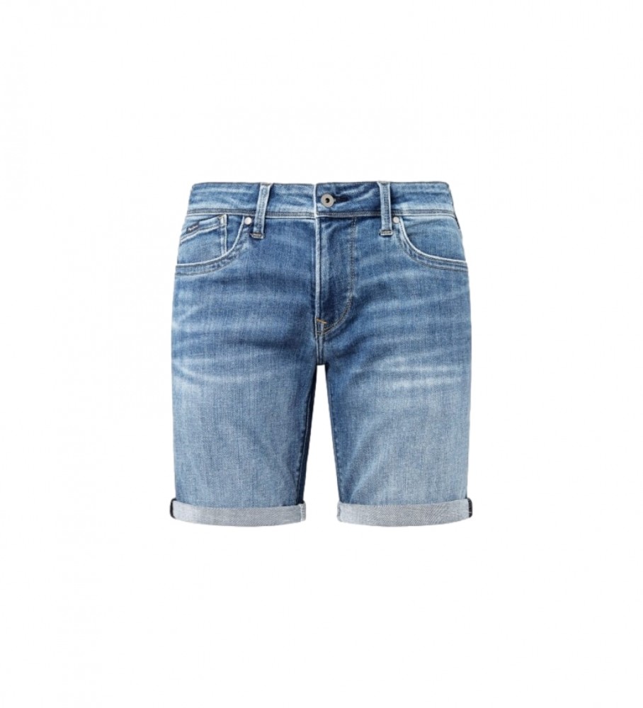 Pepe Jeans Shorts in denim blu tratteggio