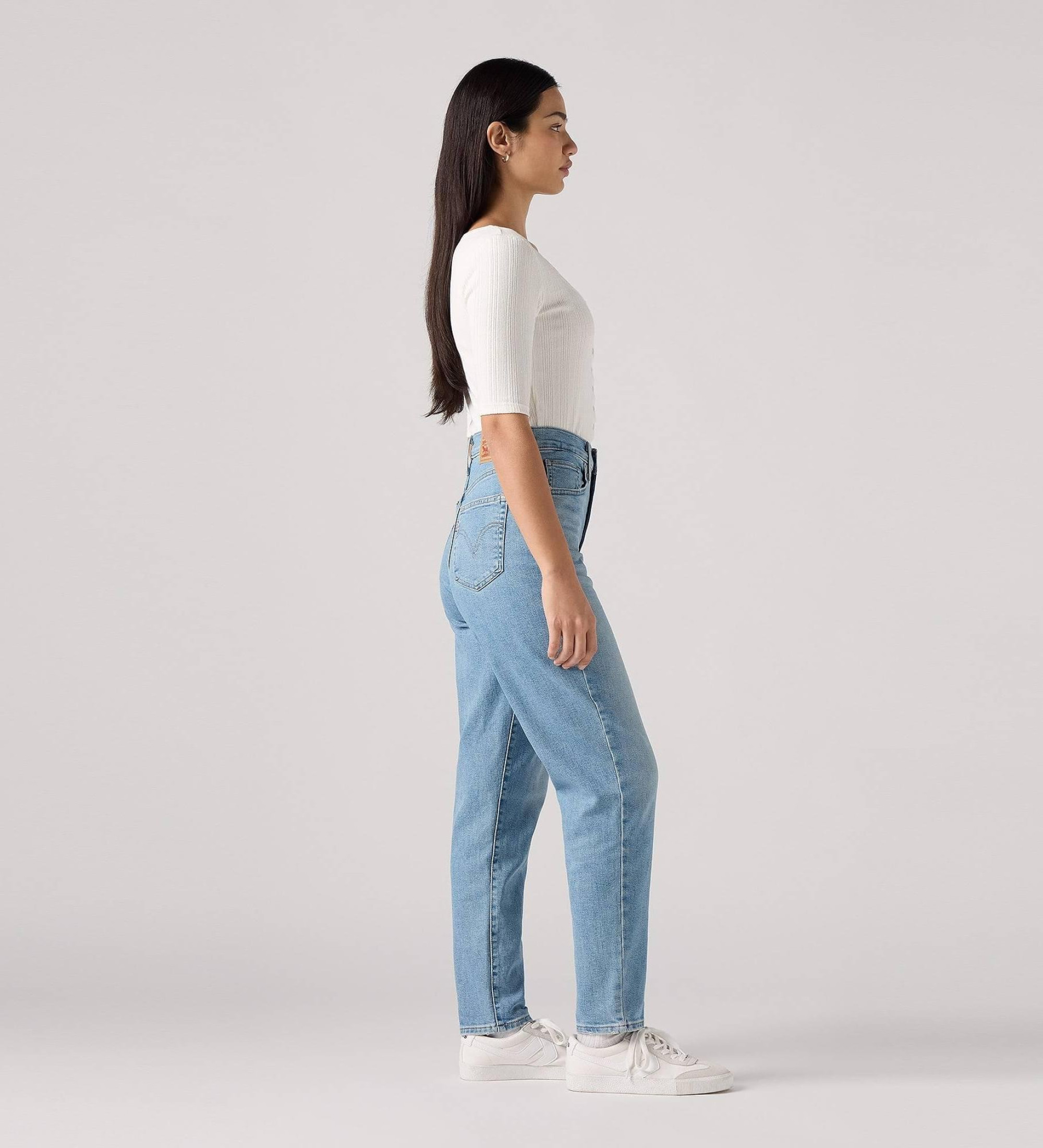 Levi's Mom jeans a vita alta di colore azzurro