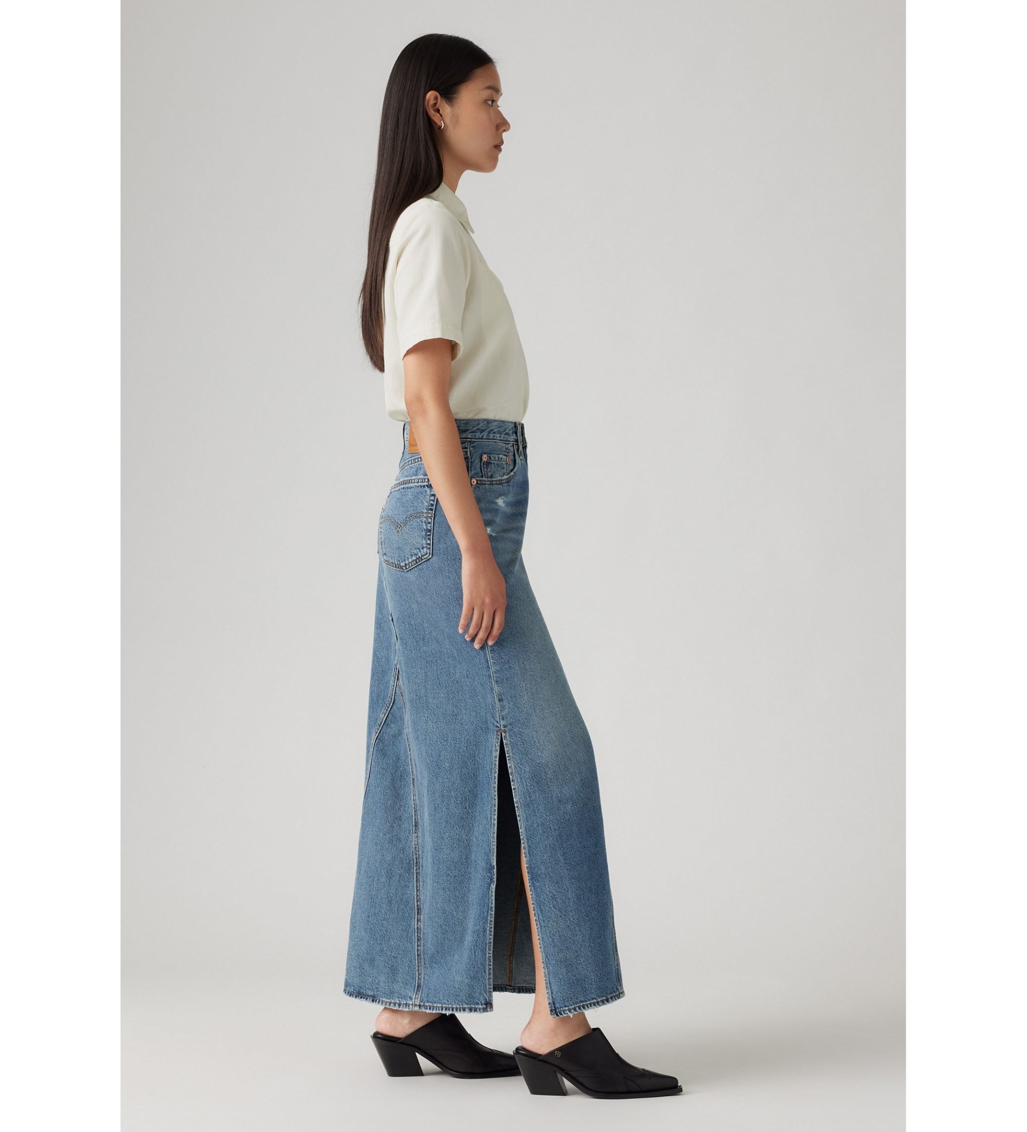Levi's Long Icon Skirt blue - Esdemarca Store fashion
