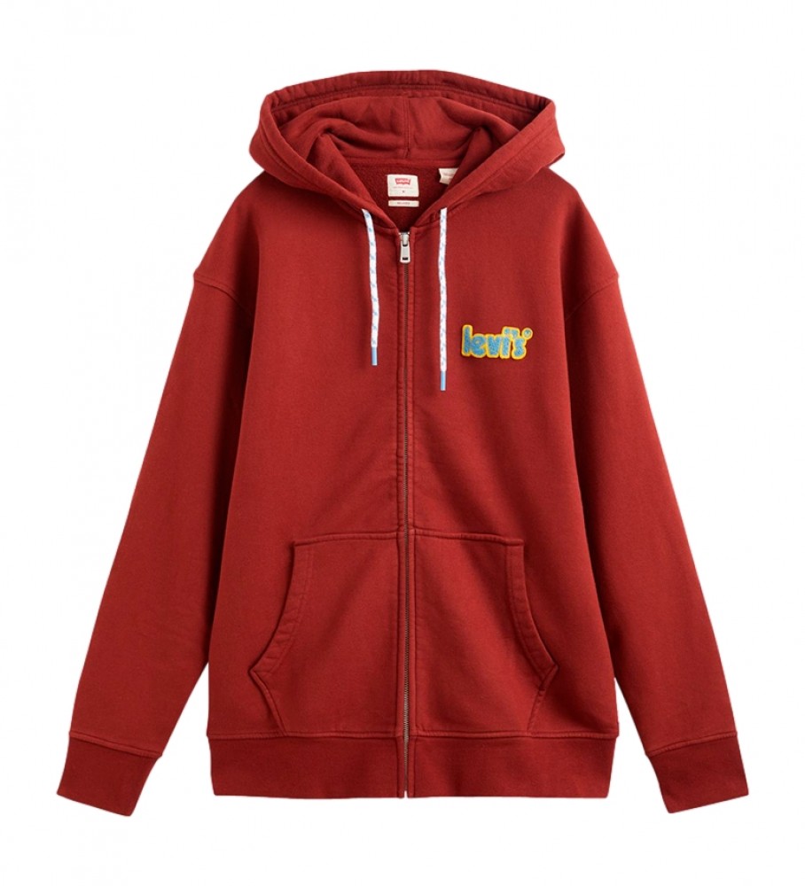 Levi's Sudadera Relaxed Graphic Zip Up granate  