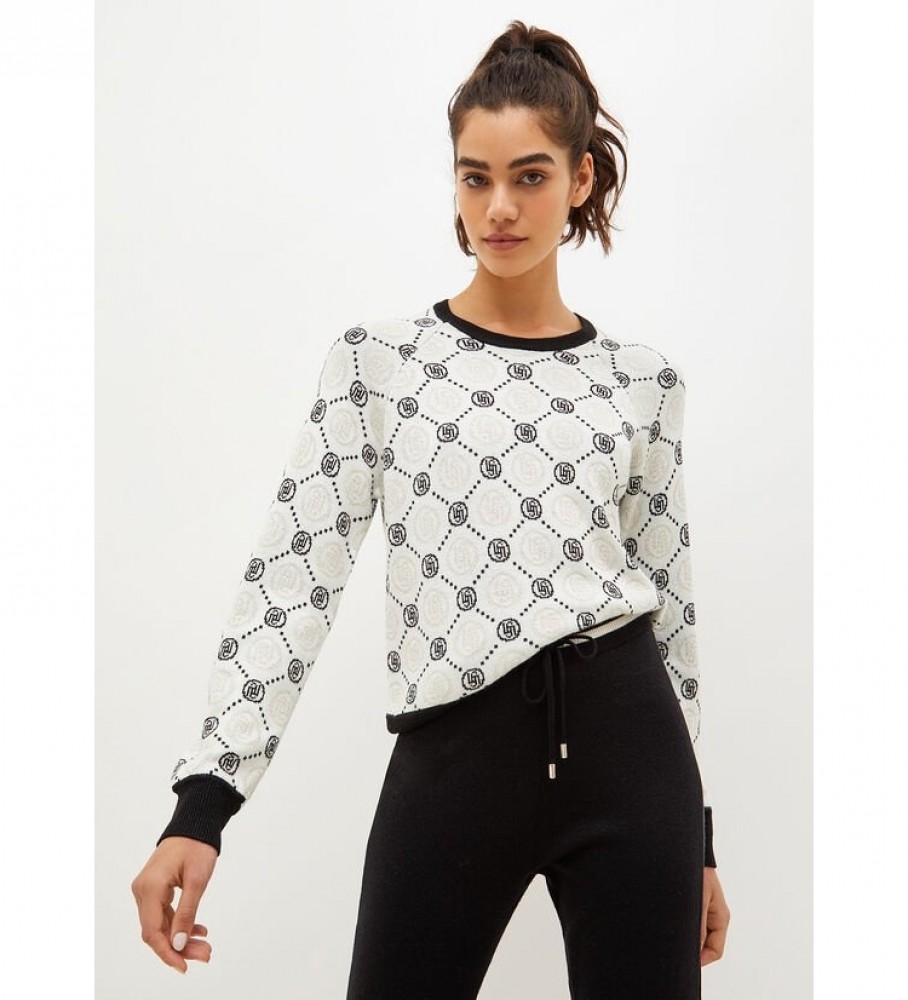 suspensión sugerir Túnica Liu Jo Jacquard sweater with lurex white - ESD Store fashion, footwear and  accessories - best brands shoes and designer shoes