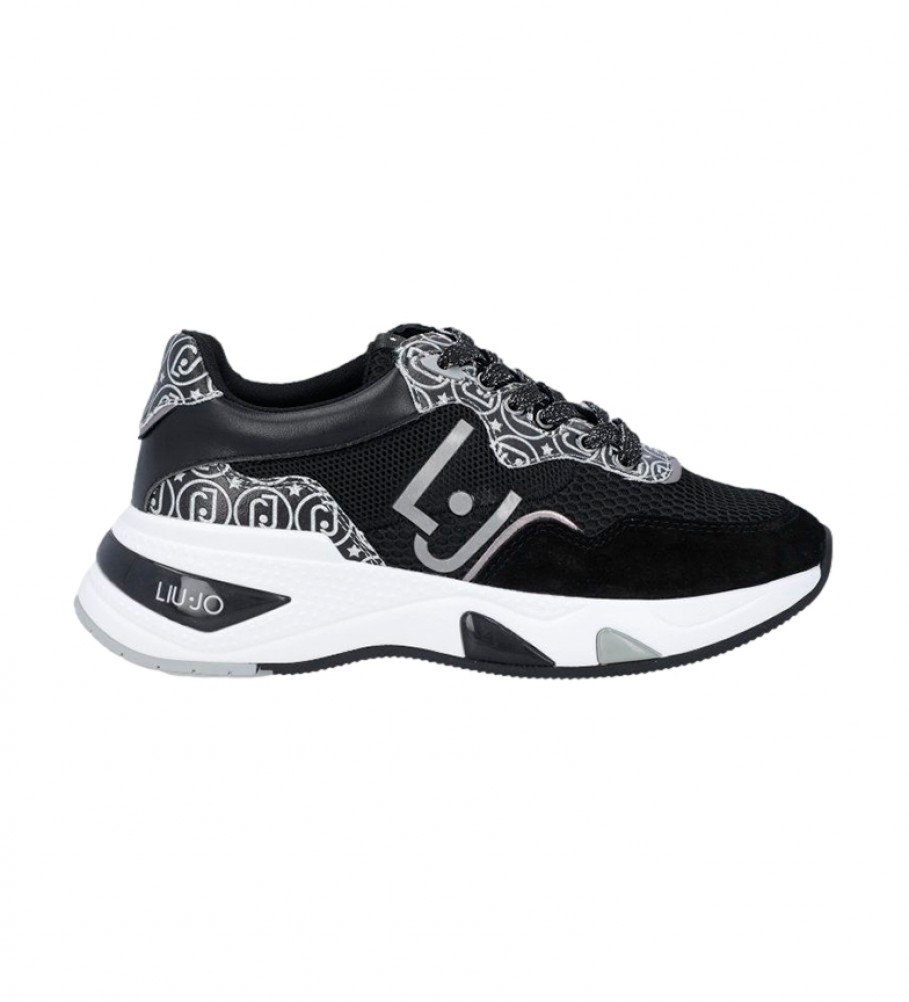 Liu Jo Sneakers Hoa 10 in pelle nera, argento