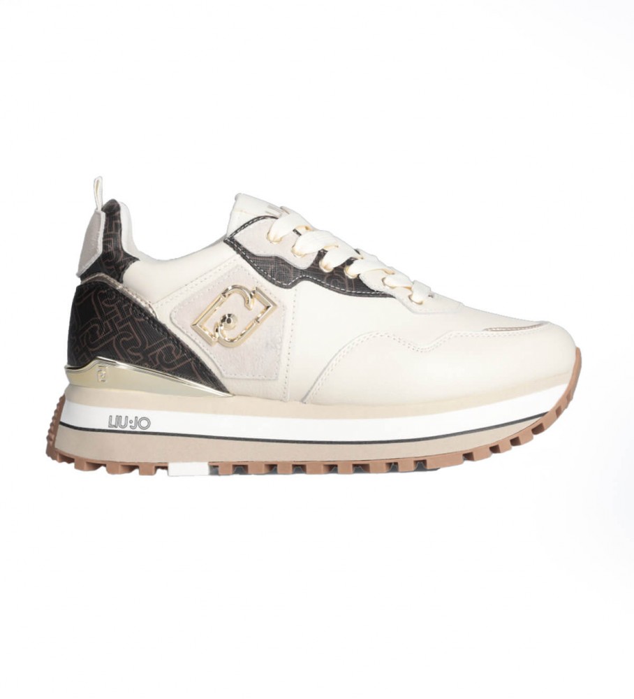 Liu Jo Sneakers in pelle con plateau bianco -Altezza plateau 4,5cm-