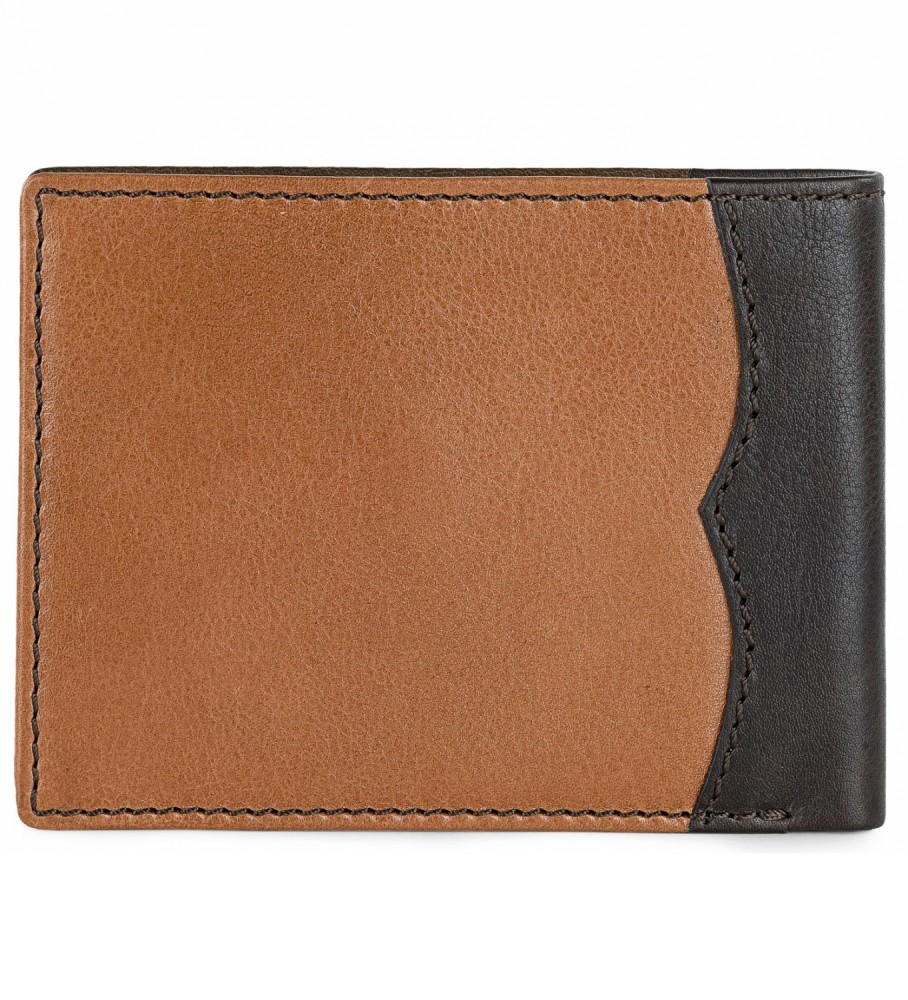 Lois Jeans Carteira de couro com carteira interior e proteco RFID LOIS 203201 cor castanha