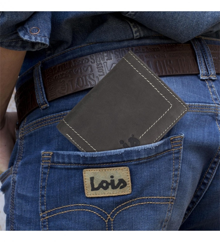 Lois Jeans Leather wallet purse 201518 dark brown -8x11 cm
