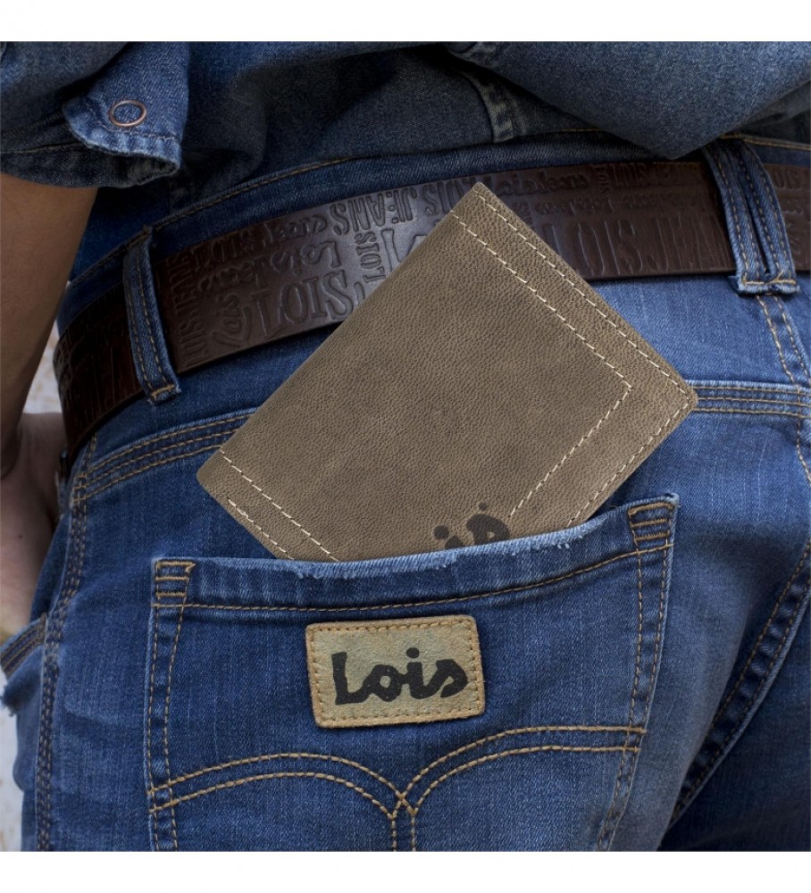 Lois Jeans Portefeuille en cuir porte-monnaie 201520 brun -9x11 cm